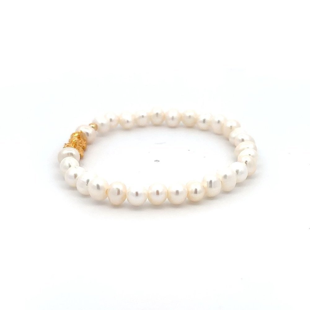 18K Gold Dragon Pixiu Piyao Lucky Charm Beads Bracelet Freshwater Pearl - Picture 2 of 4